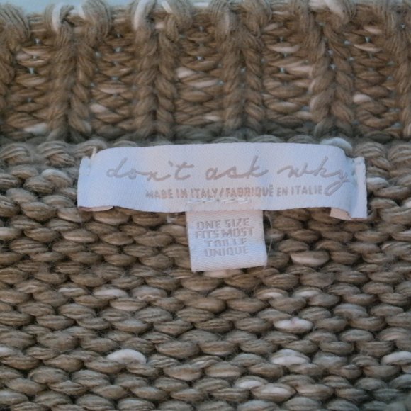 "Don’t Ask Why" Brown and Cream Oversized Puffy Sleeve Cropped Sweater One Size - Picture 6 of 6